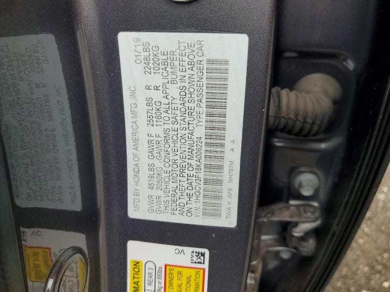 2019 HONDA ACCORD HYBRID 12