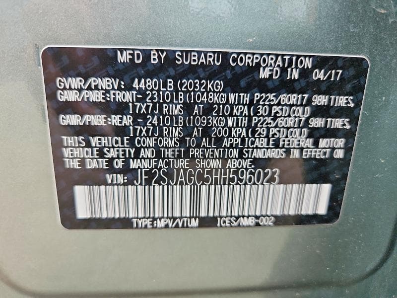 2017 SUBARU FORESTER 2.5I PREMIUM 13