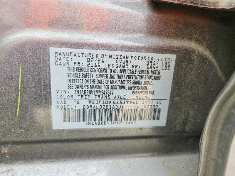 2021 NISSAN SENTRA S 13