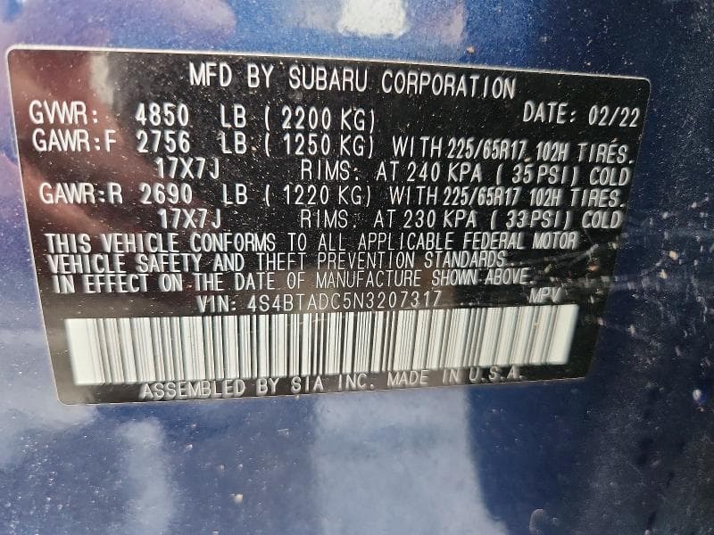 2022 SUBARU OUTBACK PREMIUM 13