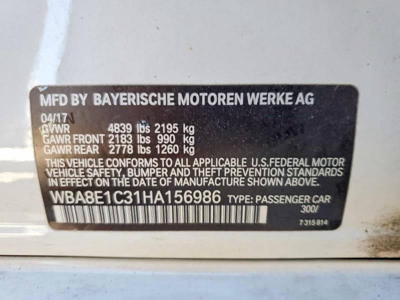 2017 BMW 330E 12