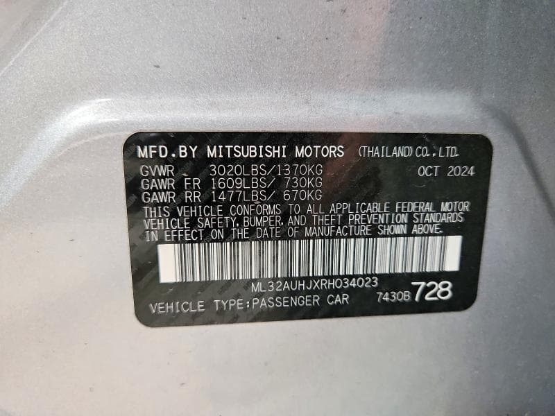 2024 MITSUBISHI MIRAGE ES 13