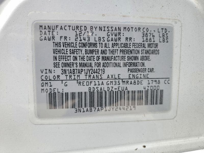 2018 NISSAN SENTRA SV 13