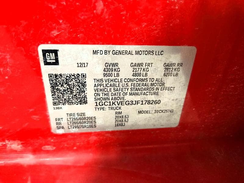 2018 CHEVROLET SILVERADO K2500 HEAVY DUTY LT 12