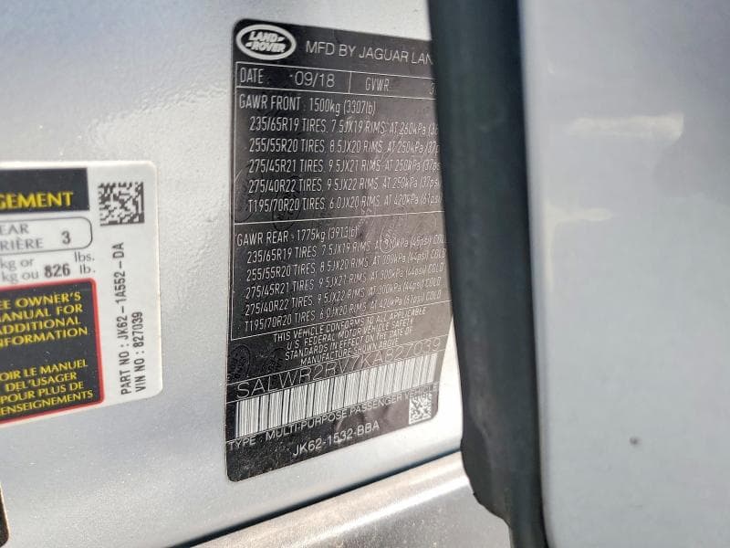 2019 LAND ROVER RANGE ROVER SPORT HSE 13