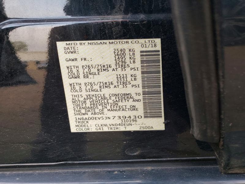 2018 NISSAN FRONTIER PRO-4X 12