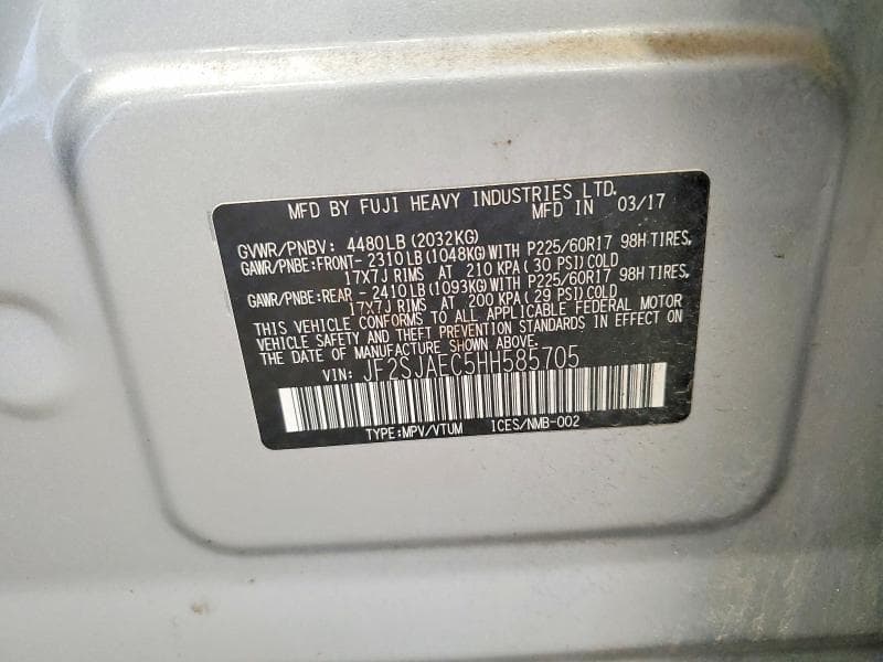 2017 SUBARU FORESTER 2.5I PREMIUM 14