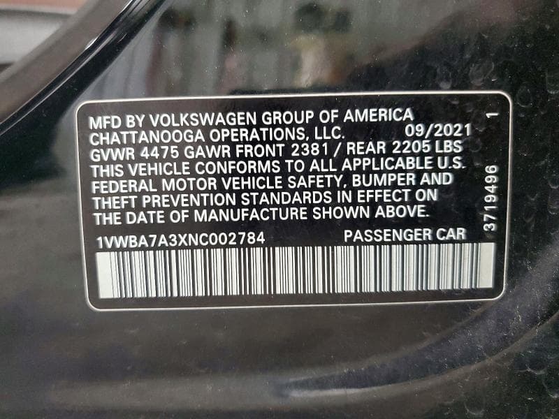 2022 VOLKSWAGEN PASSAT LIMITED EDITION 12