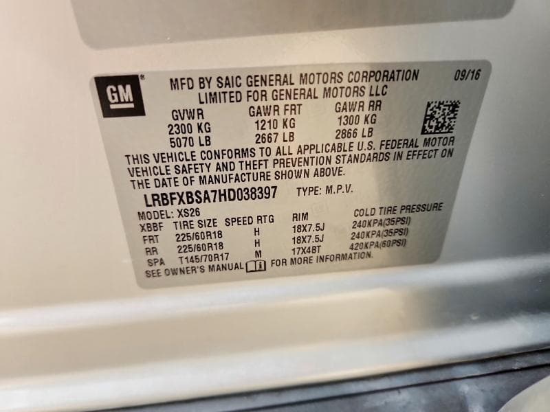 2017 BUICK ENVISION ESSENCE 14