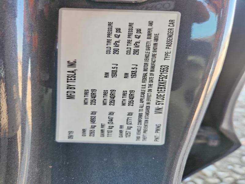 2019 TESLA MODEL 3 13