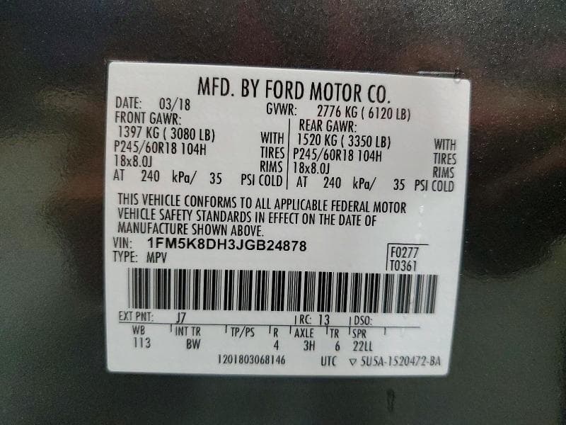 2018 FORD EXPLORER XLT 13