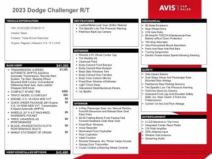 2023 DODGE CHALLENGER R/T 12