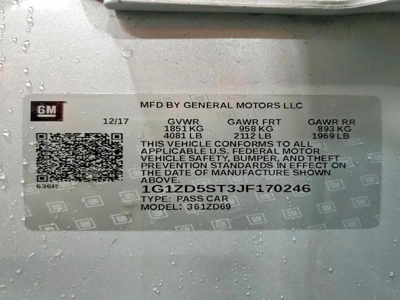 2018 CHEVROLET MALIBU LT 12