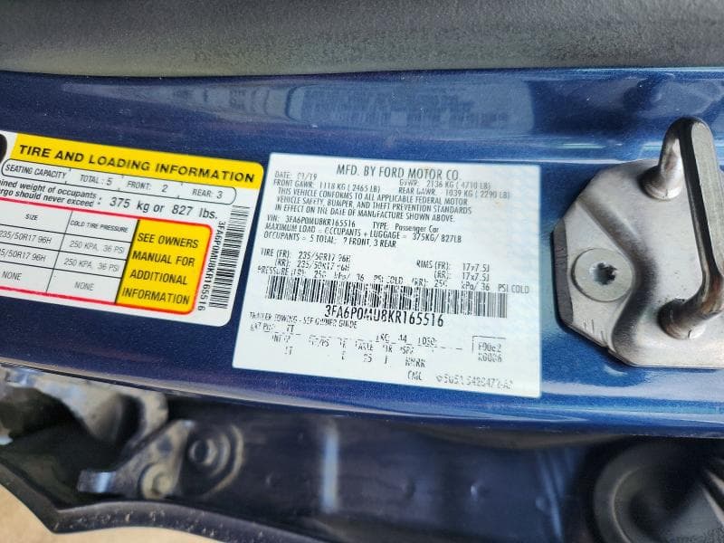 2019 FORD FUSION SEL 12