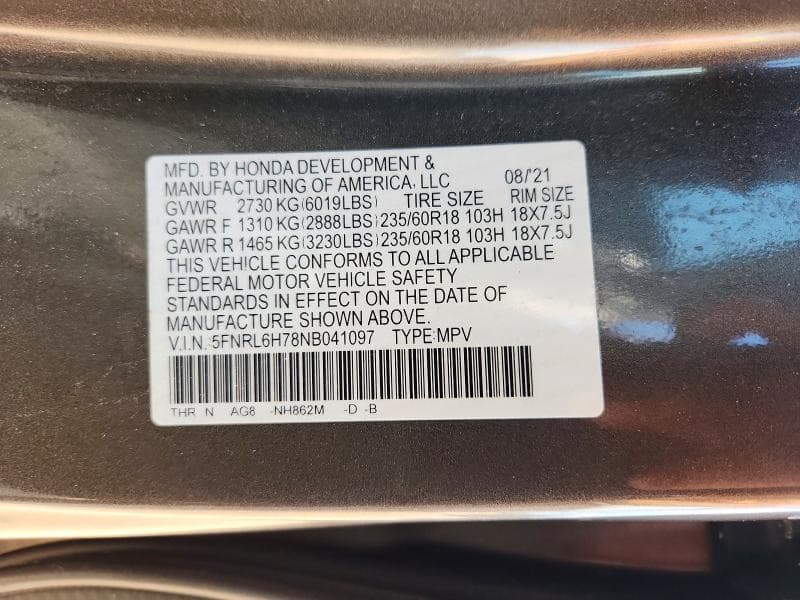 2022 HONDA ODYSSEY EXL 13
