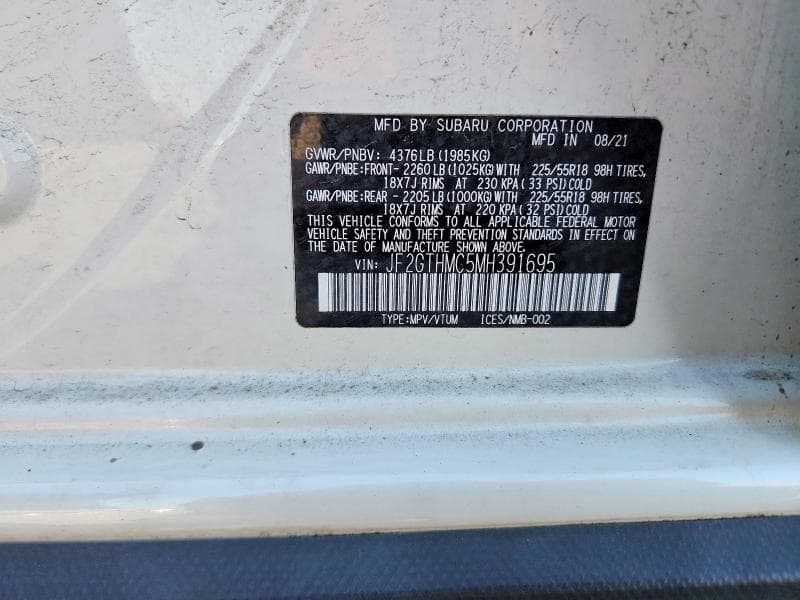 2021 SUBARU CROSSTREK LIMITED 12