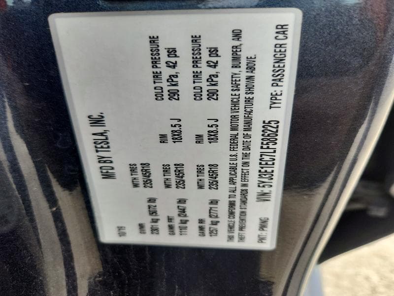2020 TESLA MODEL 3 12