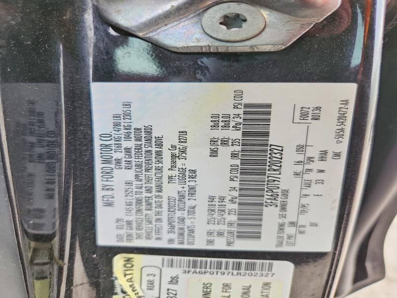 2020 FORD FUSION SE 12