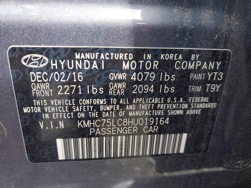 2017 HYUNDAI IONIQ SEL 12
