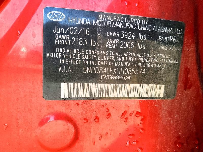 2017 HYUNDAI ELANTRA SE 12