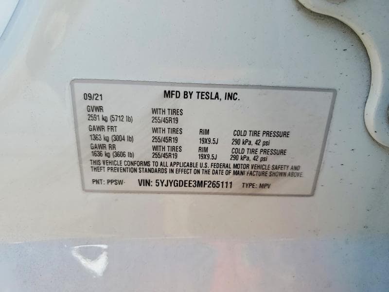 2021 TESLA MODEL Y 12