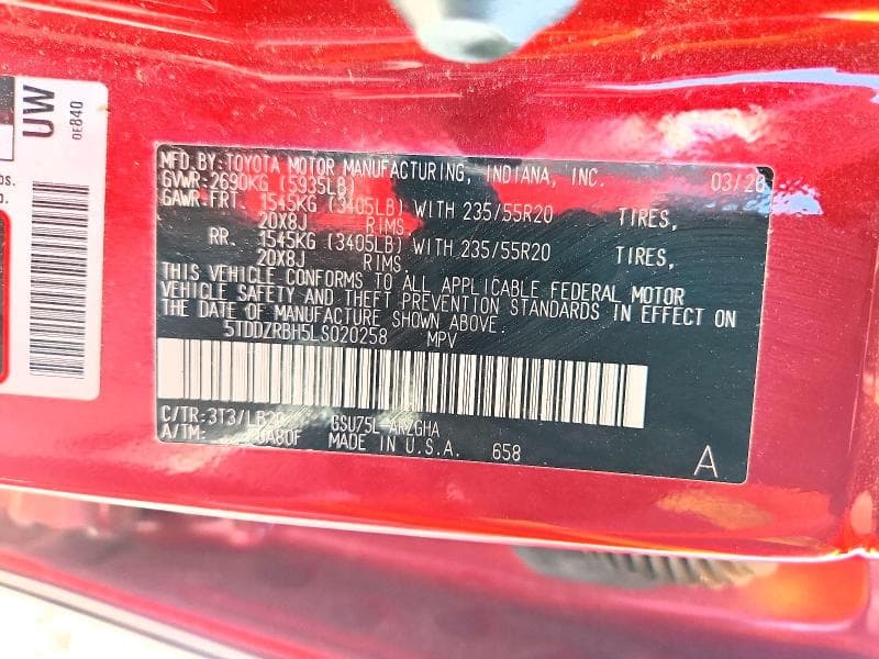2020 TOYOTA HIGHLANDER LIMITED 13