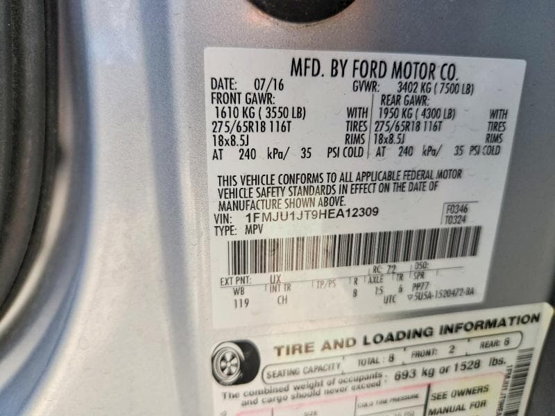 2017 FORD EXPEDITION XLT XLT 12