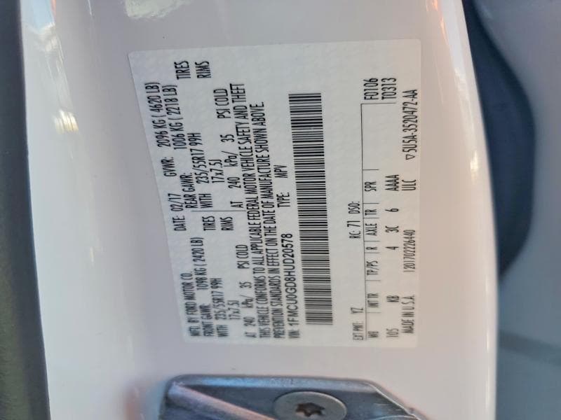 2017 FORD ESCAPE SE 12