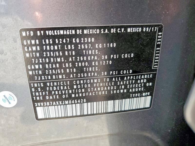 2018 VOLKSWAGEN TIGUAN SE 13