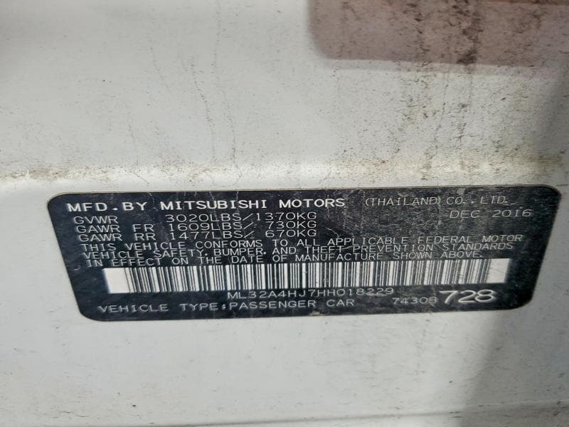 2017 MITSUBISHI MIRAGE SE 13