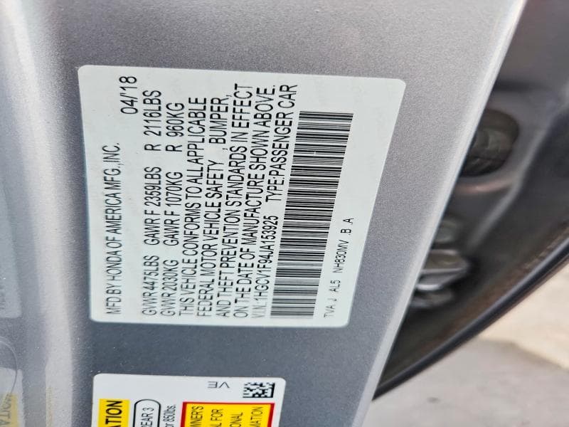 2018 HONDA ACCORD TOURING 13