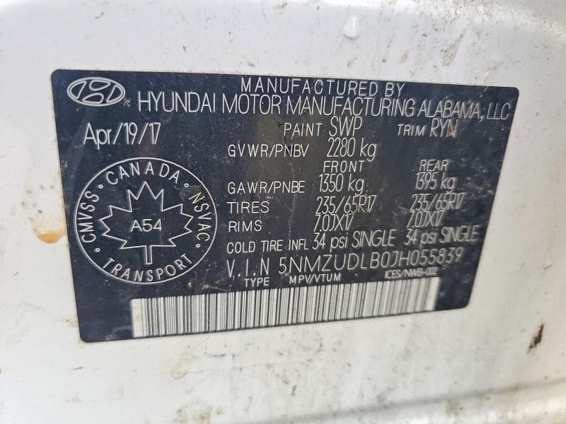 2018 HYUNDAI SANTA FE SPORT 2.4L 13