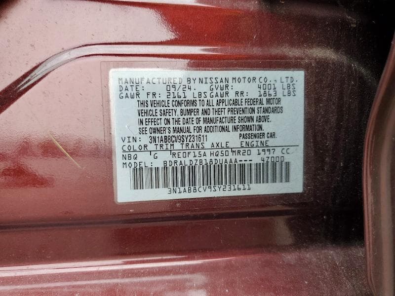 2025 NISSAN SENTRA SV 12