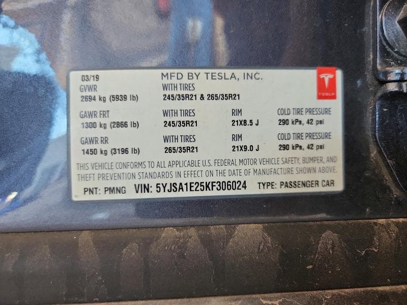 2019 TESLA MODEL S 13