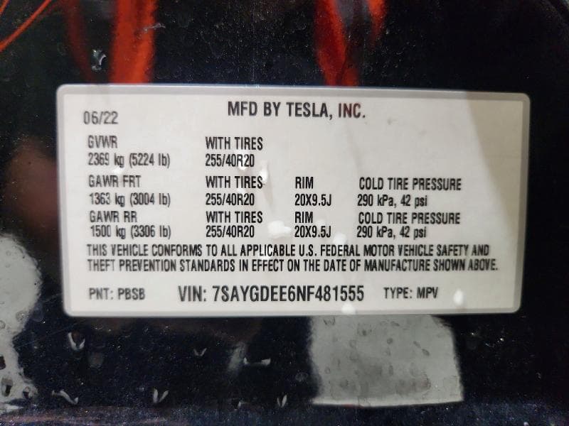 2022 TESLA MODEL Y 14