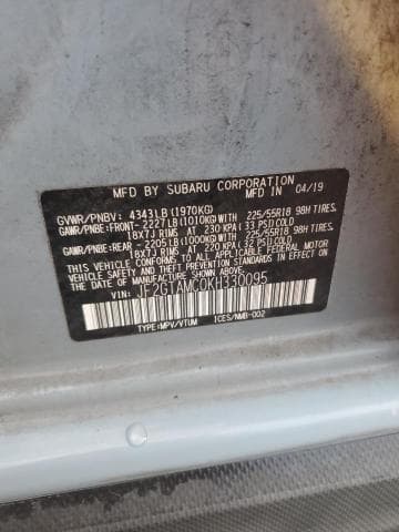 2019 SUBARU CROSSTREK LIMITED 13