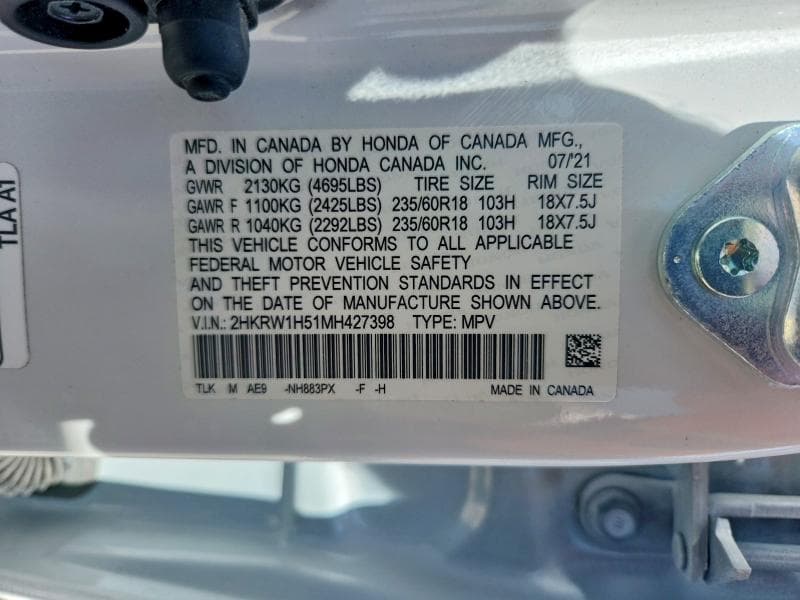 2021 HONDA CR-V EX 13