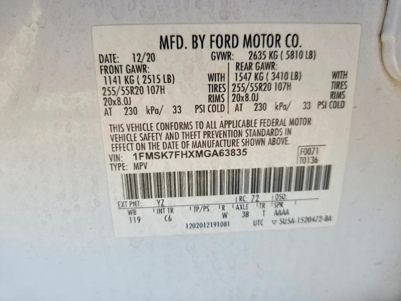 2021 FORD EXPLORER LIMITED 13