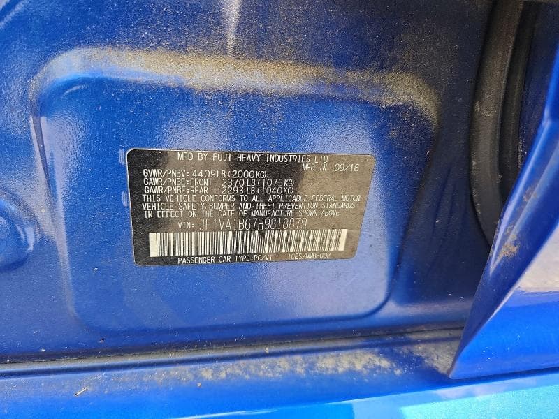 2017 SUBARU WRX 12