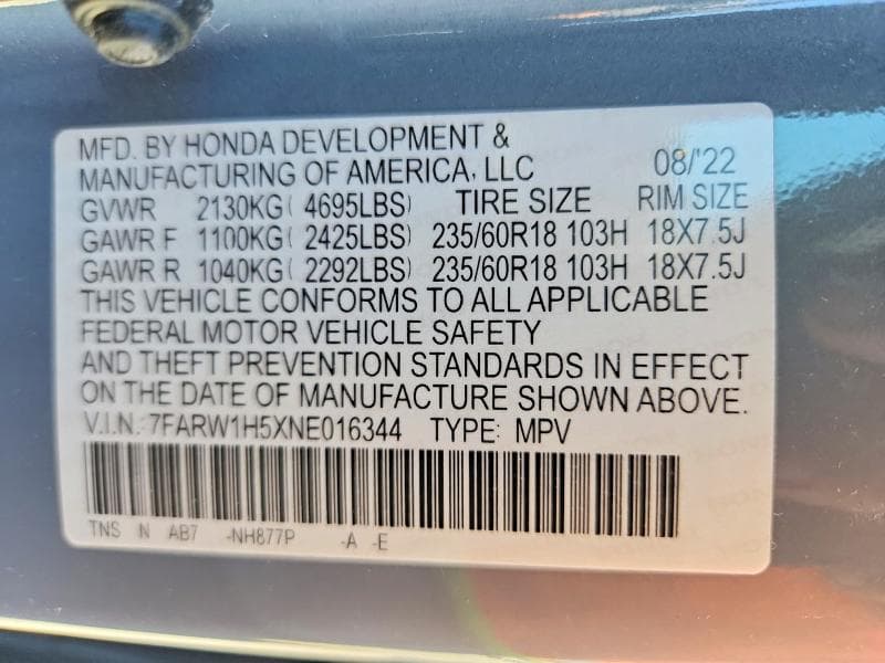 2022 HONDA CR-V EX 12