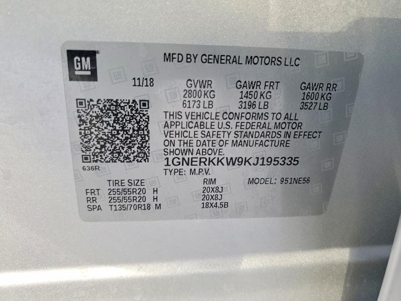 2019 CHEVROLET TRAVERSE PREMIER 12