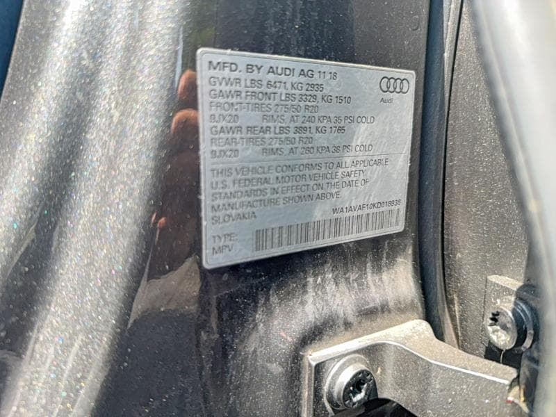 2019 AUDI Q8 PREMIUM 10