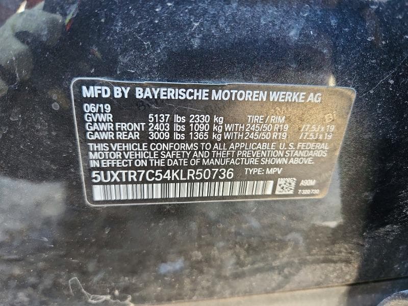 2019 BMW X3 SDRIVE30I 12