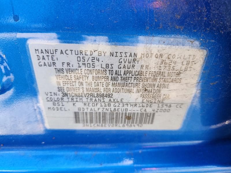 2024 NISSAN VERSA SV 12