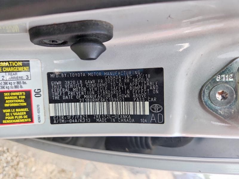 2019 TOYOTA COROLLA LE 13