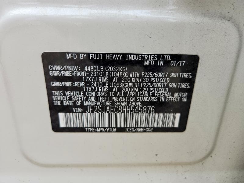 2017 SUBARU FORESTER 2.5I PREMIUM 13