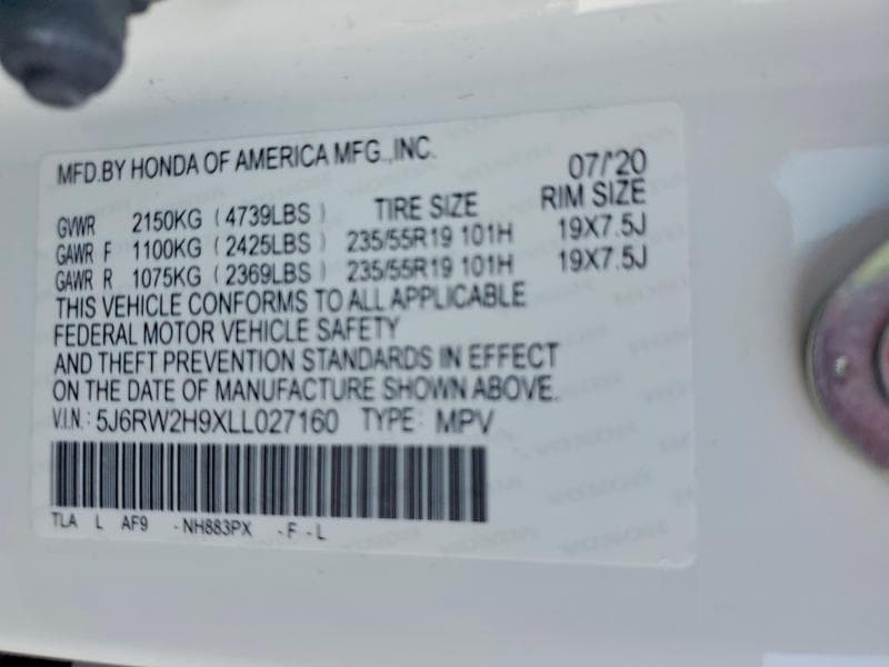 2020 HONDA CR-V TOURING 14