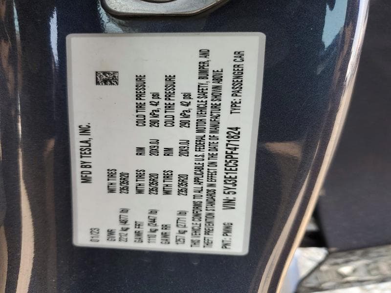 2023 TESLA MODEL 3 12