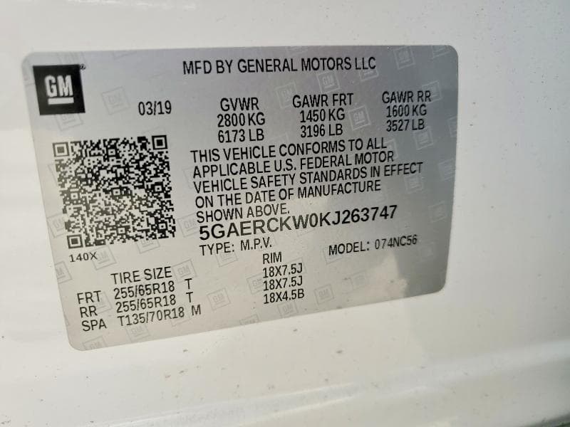 2019 BUICK ENCLAVE PREMIUM 12
