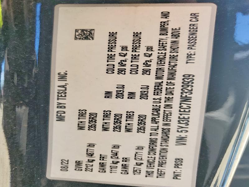 2022 TESLA MODEL 3 13